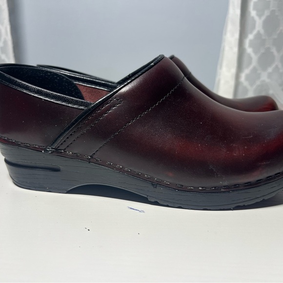 Dansko Mules in Burgundy and Black - Picture 6 of 9